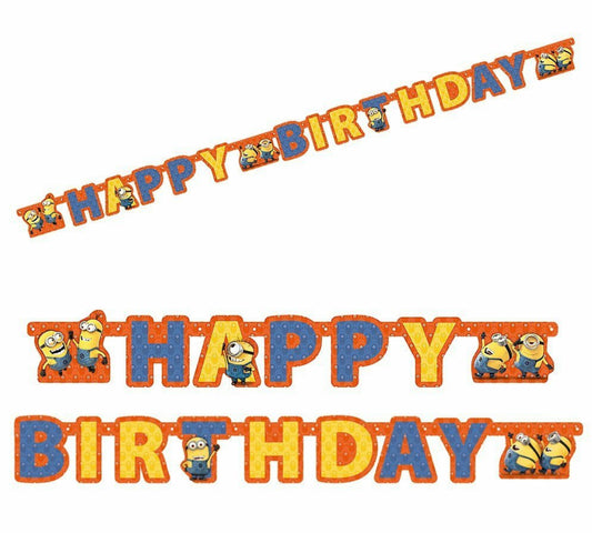 Minions Despicable Me "Happy Birthday" Banner Bunting