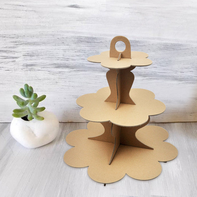 3 Tired Cardboard Cupcake Stand  | Various Colours