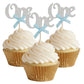 ‘One’ Birthday Cupcake Picks | Silver & Blue