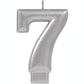 Metallic Silver Candle Topper | Number 7