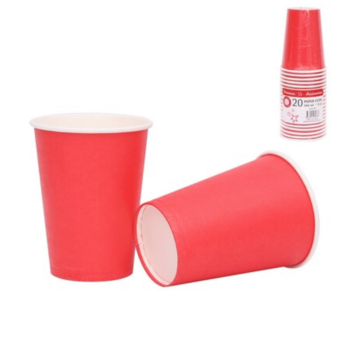Premium Red Paper Drinking Cups