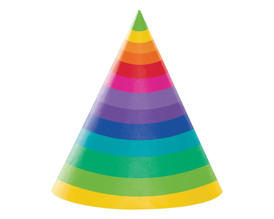 Rainbow Striped Party Hats