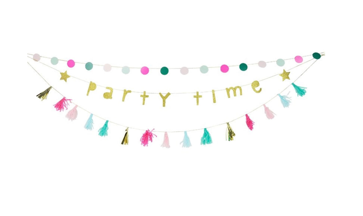 ‘Party Time’ Rainbow Tassel Garland