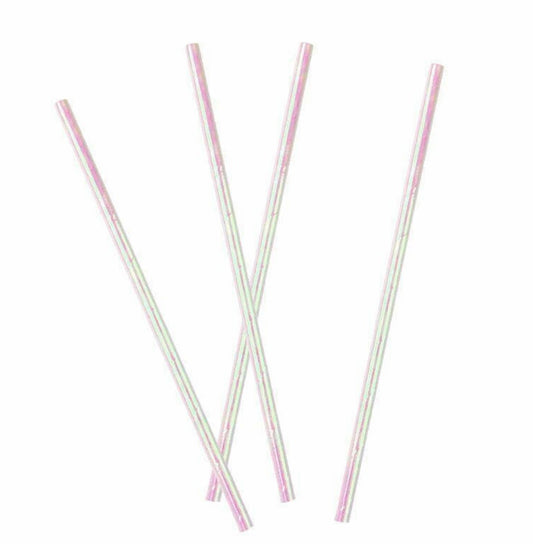 Iridescent party straws