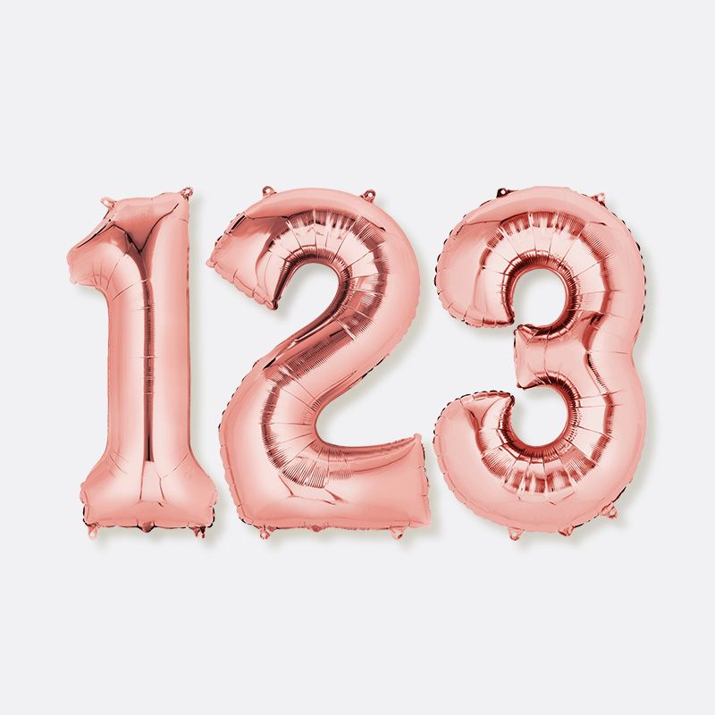 Large Rose Gold Inflated Foil Number Balloon | 66cm